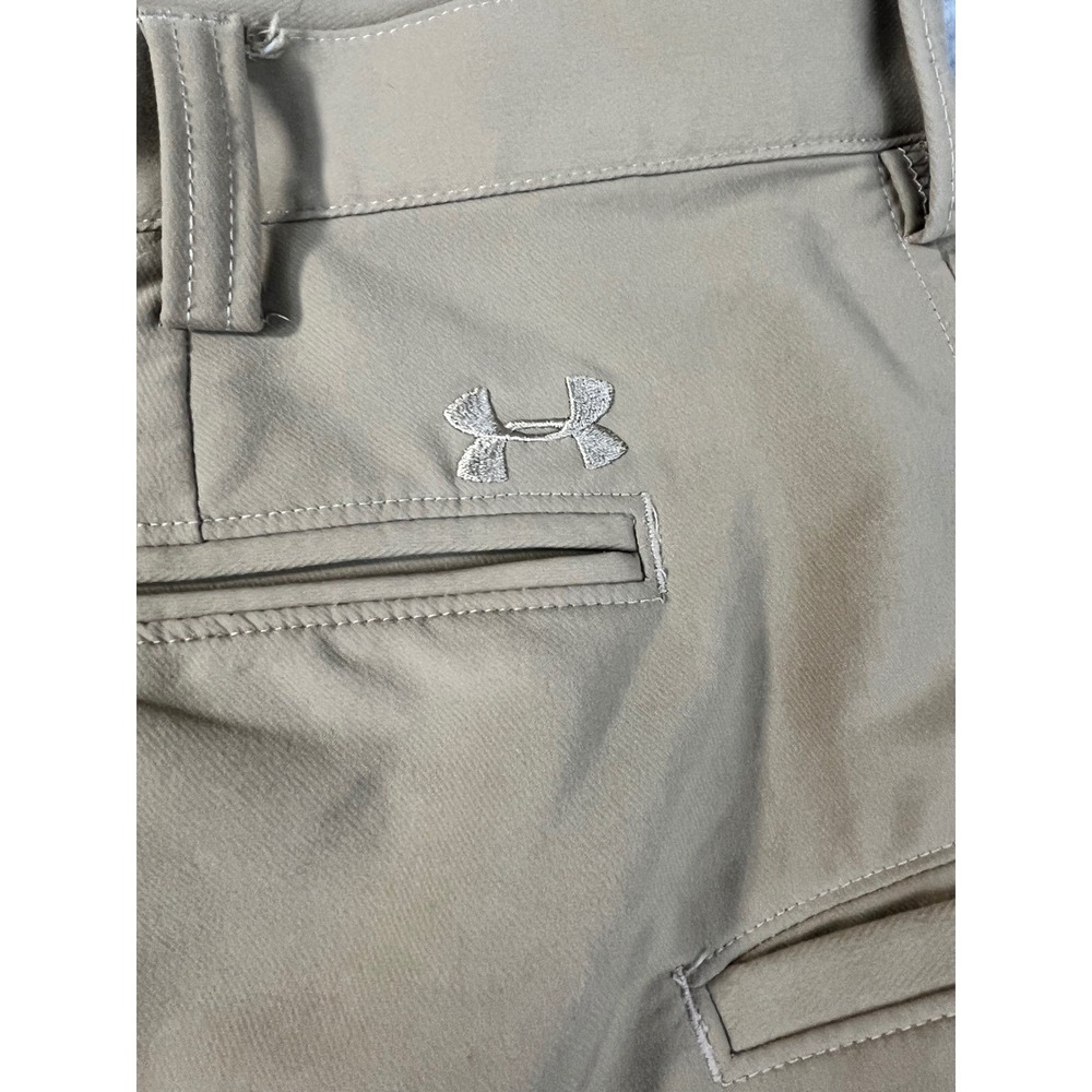 Under Armour Golf Pants Mens 42x30 Tan Khaki Excellent Stretch Chino Trousers - Picture 8 of 8